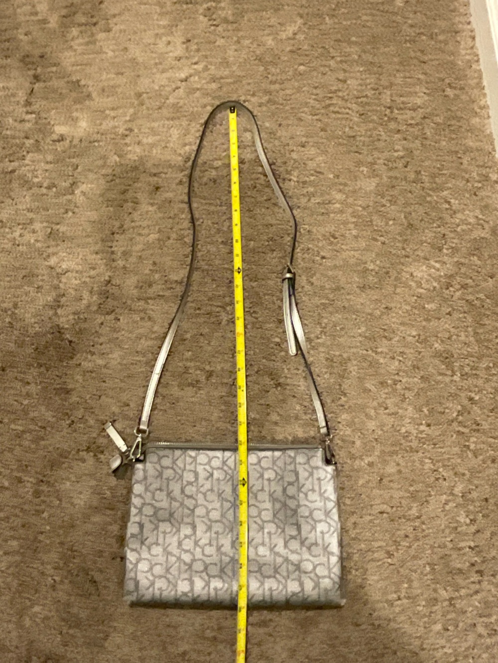 Calvin Klein Silver Crossbody Shoulder Bag